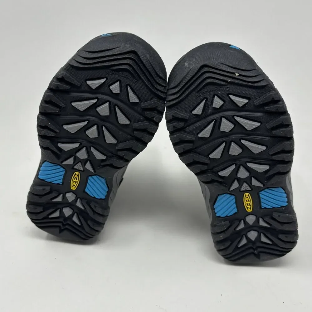 Keen Kids Levo Waterproof Insulated Winter Snow Boots Gray Blue Sz 8